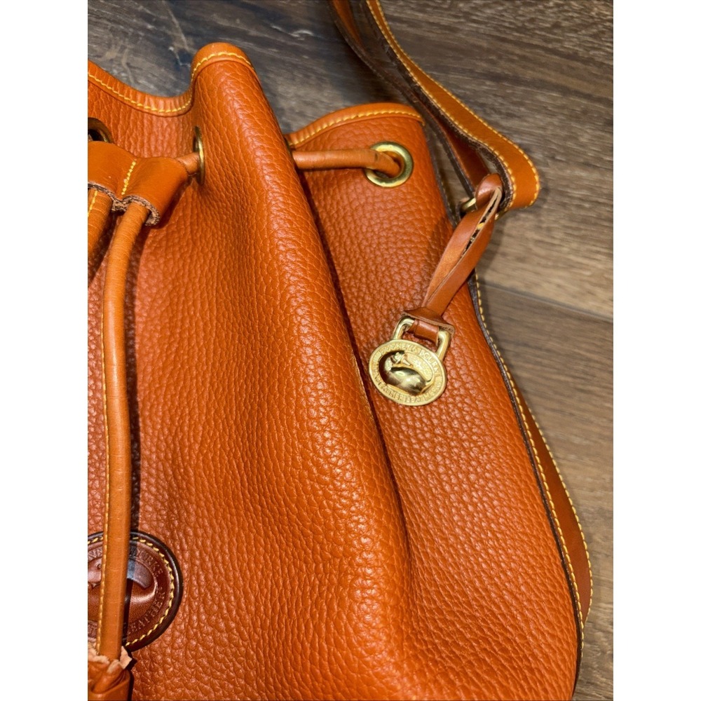 Dooney & Bourke Brown Leather Drawstring Bucket Bag Shoulder Vintage USA Classic - Picture 6 of 12